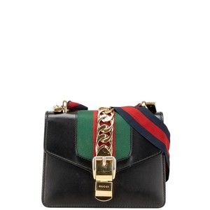 Gucci Sylvie Black Leather shoulder